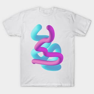 Fluid geometric purple abstract shape worm T-Shirt